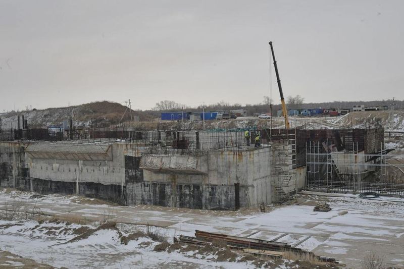 Строительная готовность Красногорского водонапорного гидроузла достигла 53 %