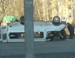 Перевернулась маршрутка