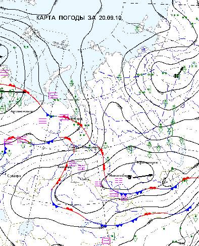Карта погоды в Омске за 20.09.2010 года Карта погоды в Омске за 20.09.2010 года