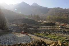 Подготовительный этап санно-бобслейно трассы в Сочи