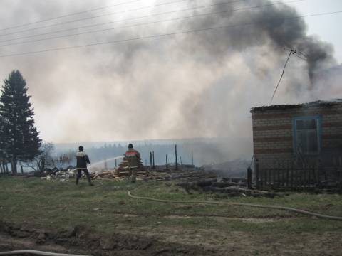 Пожар в Седельниковском районе Омской области