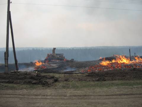 Пожар в Седельниковском районе Омской области