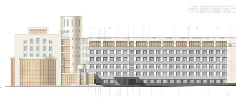 Цветовое решение фасада здания Омскстата Цветовое решение фасада здания Омскстата