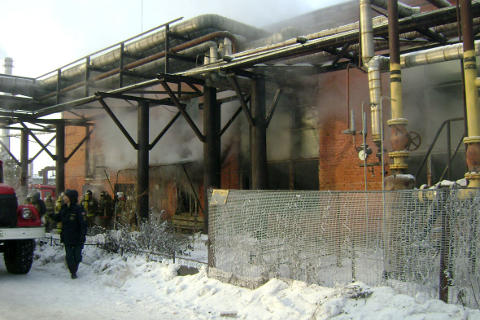 Пожар на птицефабрике "Сибирская" 1.02.2012
