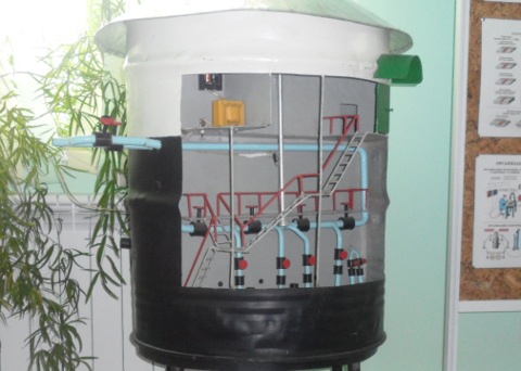 Макет насосной станции "ОмскВодоканала" в учебном класе