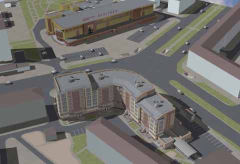 Строящийся дом по проспекту Мира в Омске