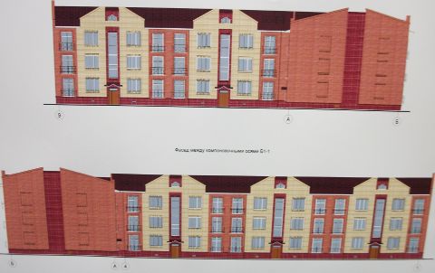 Эскиз трехэтажных домов для Чукреевки
