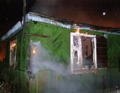 Пожар в Омске по улице 3-ья Левоповалка