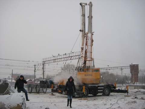 На стройплощадке