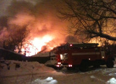 Пожар по улице Степная в Омске