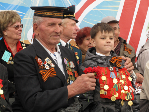 На параде Победы